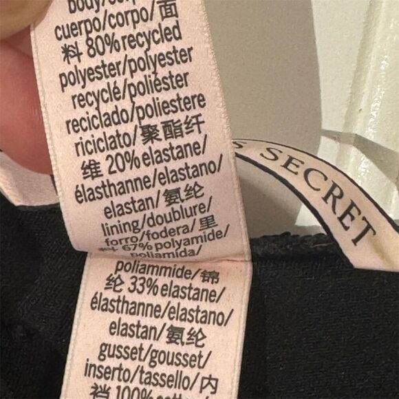 Victoria’s Secret Black Bodysuit Romper M Double Strap Y2K Minimalist Lingerie - Picture 5 of 5